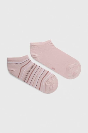Ponožky Tommy Hilfiger 2-pak dámske, ružová farba, 701227308