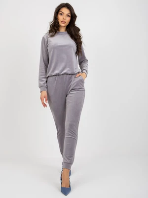 Grey velour set with trousers by Brenda RUE PARIS