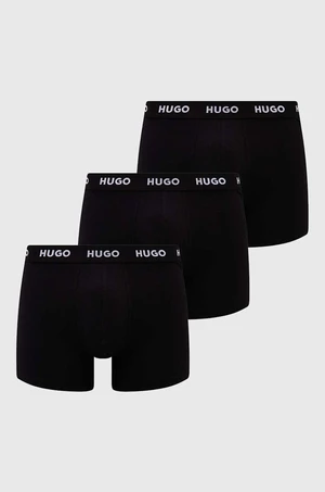 Boxerky HUGO 3-pak pánske,čierna farba,50492348