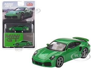 Porsche 911 Turbo S Python Green Limited Edition to 3000 pieces Worldwide 1/64 Diecast Model Car by True Scale Miniatures