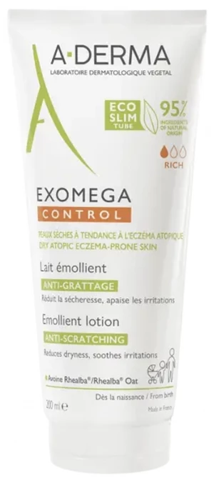 A-DERMA Emolienční mléko pro suchou pokožku se sklonem k atopickému ekzému Exomega Control (Emollient Lotion) 400 ml