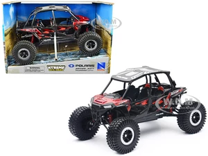 Polaris RZR XP 4 Turbo EPS Sport UTV Red Metallic with Graphics and Black Top "Xtreme Off-Road" Series 1/18 Diecast Model by New Ray