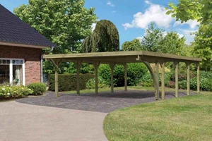 Dřevěný přístřešek / carport CLASSIC 3B s plechy Dekorhome,Dřevěný přístřešek / carport CLASSIC 3B s plechy Dekorhome