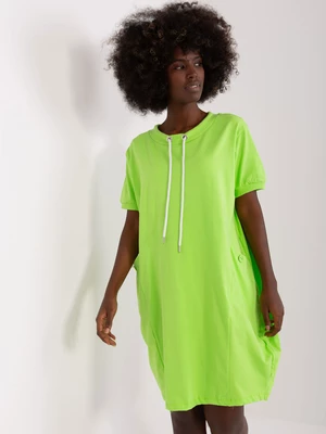 Light green basic dress with short sleeves