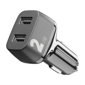 Adaptér do auta CellularLine Car Multipower 2, Smartphone Detect, 2 x USB, 24W (CBRUSB224WK) čierny nabíjací adaptér do auta • 2× USB • výkon 24 W • S