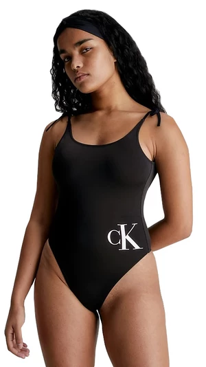 Calvin Klein Dámská sada - jednodílné plavky, čelenka a osuška KW0KW02087-BEH L