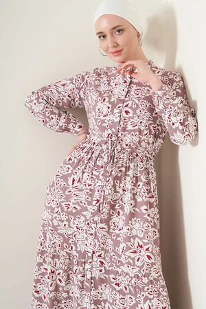 Bigdart 2144 Patterned Judge Collar Dress