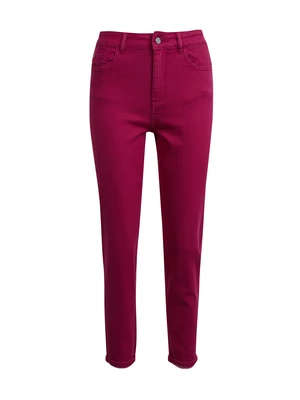 Orsay Tmavě růžové dámské zkrácené slim fit džíny - Dámské