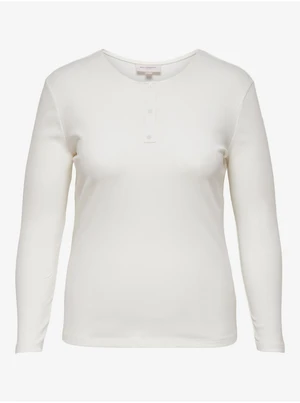 White Basic Long Sleeve T-Shirt ONLY CARMAKOMA Adda - Women