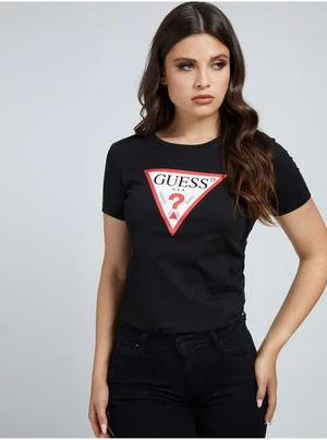 Čierne dámske tričko Guess