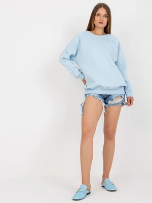 Basic light blue cotton sweatshirt Lana