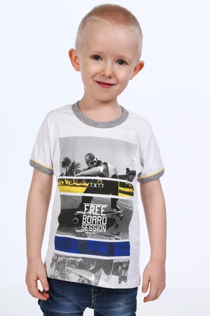 White boys' T-shirt with print