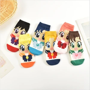 New Original Design Cute Kawaii Playful Cat Sailor Moon Breathable Funny Cotton Socks High Quality Socks