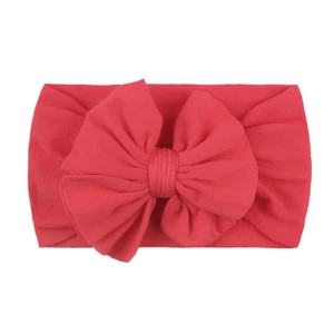 Fashion Infant Toddler Soft Chiffon Bow Headband Solid Color Wide Elastic Bowknot Baby Hairband Children Headwarp Photo Props