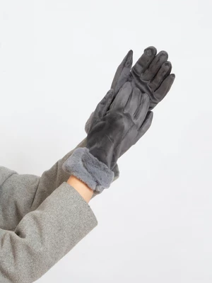 Šedé dámské rukavice na zimu