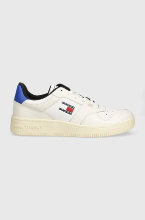 Kožené sneakers boty Tommy Jeans TJM BASKET COLOR bílá barva, EM0EM01255