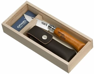 Opinel Wooden Gift Box N°08 Carbon + Sheath Touristische Klappmesser