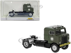 1950 Kenworth Bullnose Truck Tractor Olive Drab "United States Air Force" 1/87 (HO) Scale Model Car by Brekina
