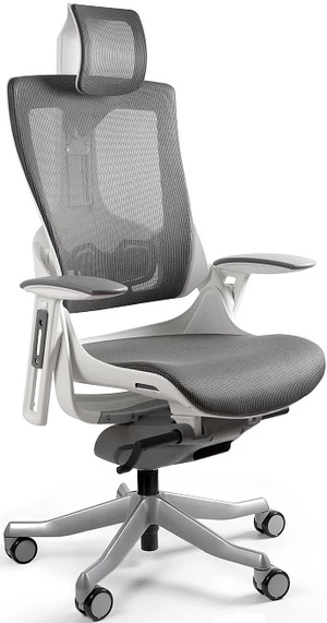 UNIQUE Kancelářská židle WAU 2, bílá, síťovina Charcoal