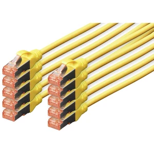 Digitus DK-1644-020-Y-10 RJ45 sieťové káble, prepojovacie káble CAT 6 S/FTP 2.00 m žltá fóliové tienenie, kompletné tien