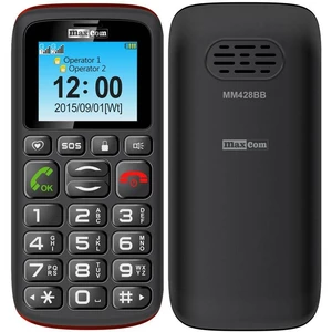 Mobilný telefón MaxCom MM428 (MM428) čierny tlačidlový telefón • 1,8" uhlopriečka • farebný displej • 160 × 128 px • podpora micro SD až do 4 GB • dua