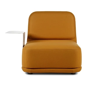 Oranžové kreslo s bielym kovovým stolíkom Softline Standby Medium + Side Table