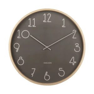 Antracitovosivé nástenné hodiny Karlsson Sencillo, ø 40 cm