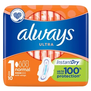 ALWAYS Ultra Normal vel.1 Hygienické. vložky s křidélky 10 ks