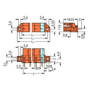 Zásuvkový konektor do DPS WAGO 232-765/031-000, 50.36 mm, pólů 5, rozteč 7.62 mm, 50 ks