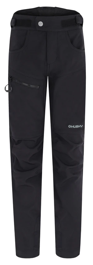 Husky Keson K 140-146, black Dětské softshell kalhoty