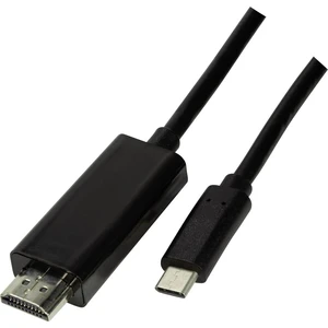 LogiLink USB-C™ / HDMI káblový adaptér #####USB-C™ Stecker, #####HDMI-A Stecker 3.00 m čierna UA0330  #####USB-C™-Displa