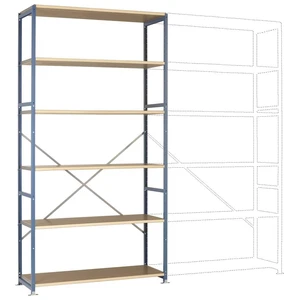Manuflex RP1328.3003 základný modul regálu oddelenia 140 kg (š x v x h) 1220 x 2500 x 600 mm ocel práškovo lakované rubí