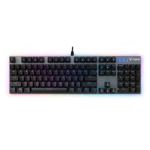Rapoo V520 Wired Mechnaical Keyboard 104 Keys Silver Switch Waterproof RGB Backlit Gaming Keyboard for Gaming PC Laptops