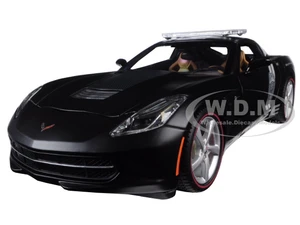 2014 Chevrolet Corvette C7 Stingray Police Matt Black 1/18 Diecast Model Car by Maisto