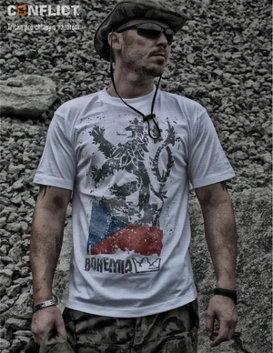 JUBÖ Tričko CONFLICT Patriot - bílé Velikost: S