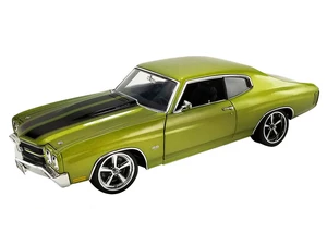 1970 Chevrolet Chevelle SS Restomod Citrus Green Metallic with Black Stripes Limited Edition to 318 pieces Worldwide 1/18 Diecast Model Car by ACME