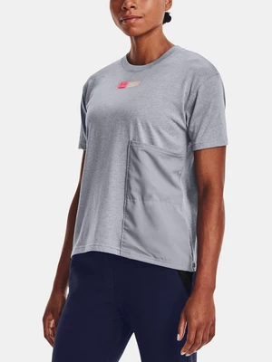 Under Armour Tričko Live Woven Pocket Tee-GRY - Dámské