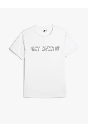 Koton Sports T-shirt with the slogan Printed Crew Neck Short Sleeved.