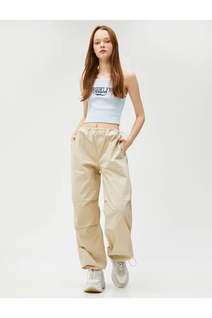 Koton Crop Corduroy Singlets Straps Embroidery Cotton