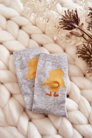 Youth Cotton socks Yellow duck gray