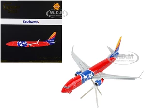 Boeing 737-800 Commercial Aircraft with Flaps Down "Southwest Airlines - Tennessee One" Tennessee Flag Livery "Gemini 200" Series 1/200 Diecast Model