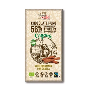 Čokoláda Chocolates Solé - 56% SKOŘICE,Chocolates Solé - 56% bio čokoláda se skořicí