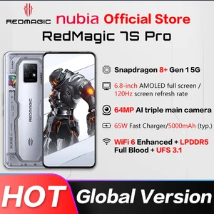 Global Version Nubia RedMagic 7S Pro SmartPhone 6.8'' Under Camera Snapdragon 8+ Gen 1 65W FastCharge 64MP Triple Camera NFC