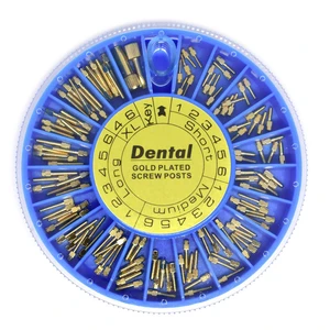 Dental instrument Golden Plated Screw Post 120pcs&2Key Dental Screw Post for dentist Supplies dental materials