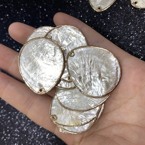 Natural Freshwater Shell Water Droplets Irregular Shape Charm Pendant DIY Jewelry Making Necklace Accessories