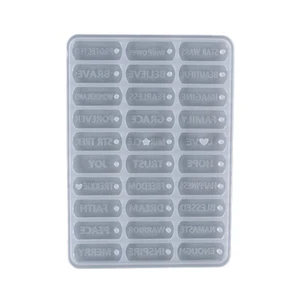Inspirational English Pendant Bracelet Jewelry Silicone Mold DIY Crystal Epoxy Resin Mould for DIY Crafts Keychain Decor