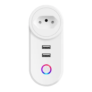 Brazilian Tomada USB Socket Tuya Smartlife App Control Work With Alexa Google Home Assistant