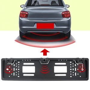 EU Europe Car License Plate Frame with Radar Detection European Parking Sensor Kit Car Accessories