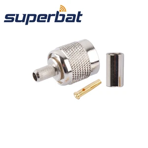 Superbat 10pcs RP-TNC Crimp Plug(Female Pin) RF Coaxial Connector for Cable RG58 RG142,LMR19