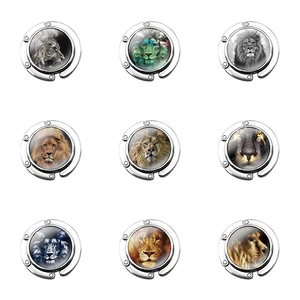 animal lion Foldable Purse Hook for Women's Table Handbag Storage Folding Decor Table Hook Cartoon Creative Design Fashion